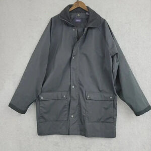 Gant‎ Mens L Windbreaker Overcoat Button Zip Closure Dark Gray    9CT